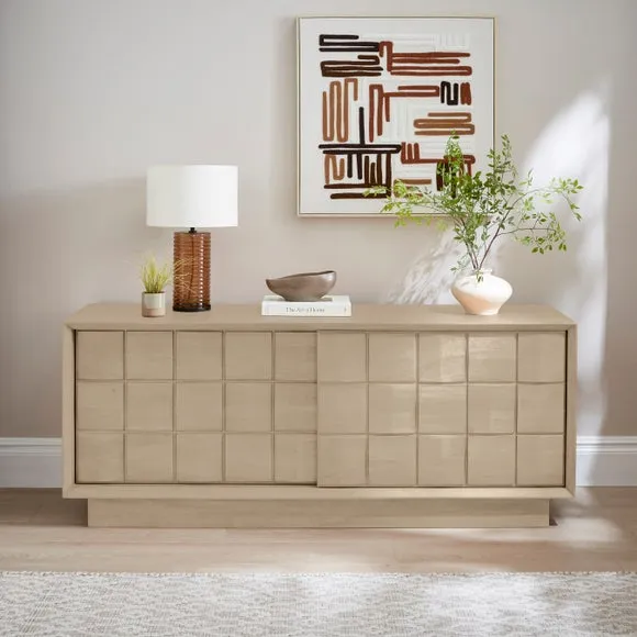 Etta Extra Wide Sideboard with Sliding Doors - Whitewashed, Mango Wood product