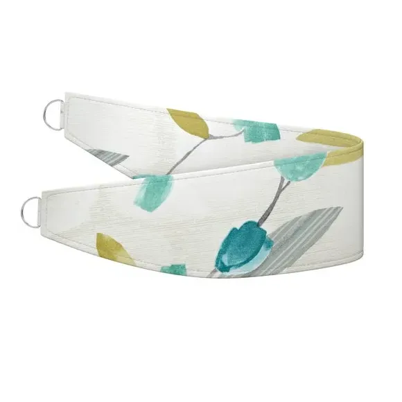 Curtain Tieback with Chrome Rings - Teal alternate view