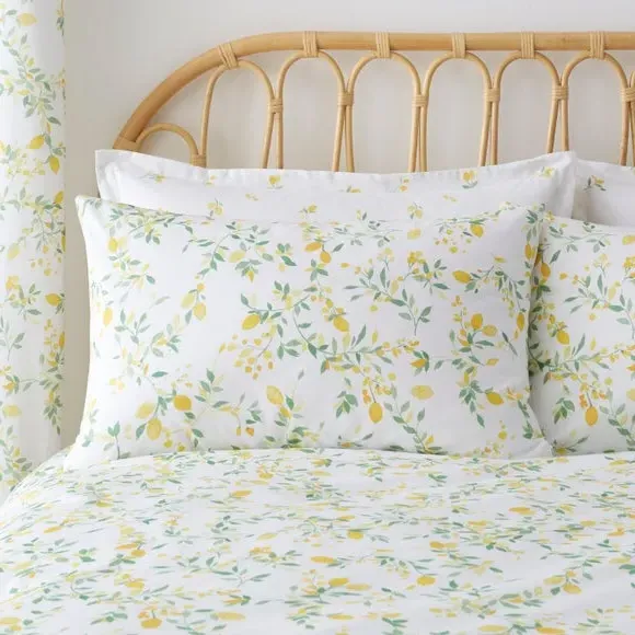 Evie Lemons Duvet Cover & Pillowcase Set - Yellow, Cotton alternate view