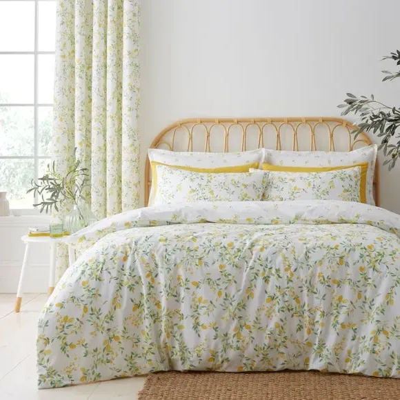 Evie Lemons Duvet Cover & Pillowcase Set - Yellow, Cotton product