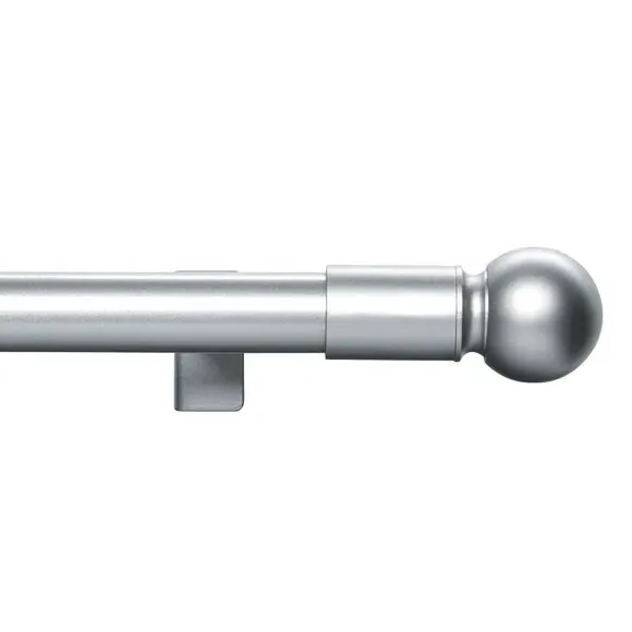 Extendable Curtain Pole No Drill - Satin Silver, Metal alternate view