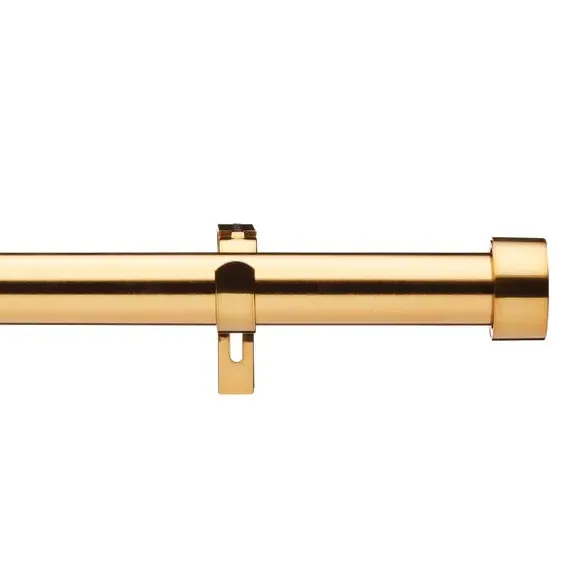 Trinity Extendable Curtain Pole with Finials - Brushed Gold, Metal alternate view