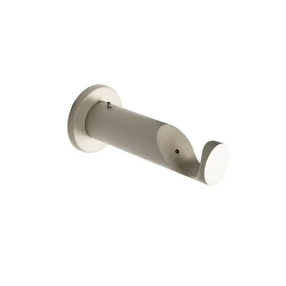 Extendable Curtain Pole with Finials - Off-White alternate view