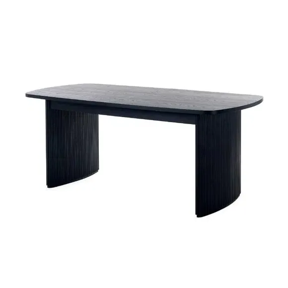 Louis Fluted Extendable Dining Table - Black alternate view