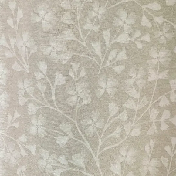 Brooke Floral Pencil Pleat Curtains - Natural alternate view