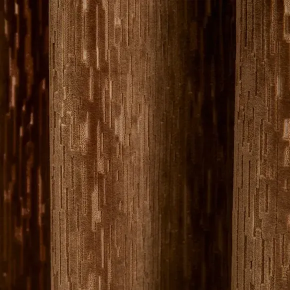 Eyelet Curtains with Cut Velvet - Chocolate, Velvet by Dunelm, image 3