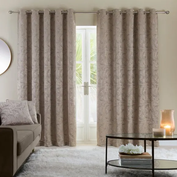 Eyelet Curtains with Marble Effect - Champagne alternate view