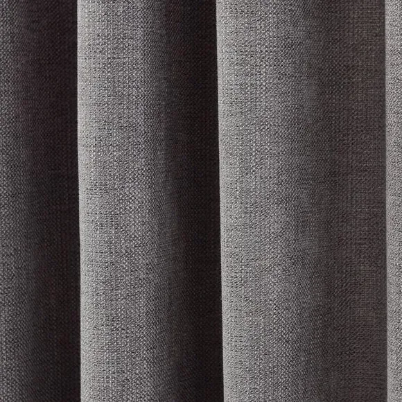 Eyelet Door Curtain Panel - Grey, Fabric alternate view