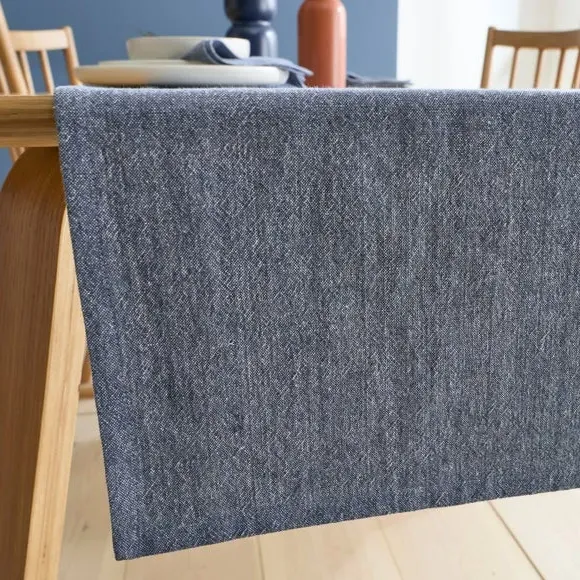 Fairford Table Runner - Navy Blue, Cotton alternate view
