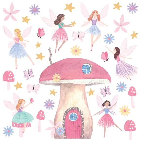 Large Wall Sticker Fairy Garden - Multicolor, PVC alternate view