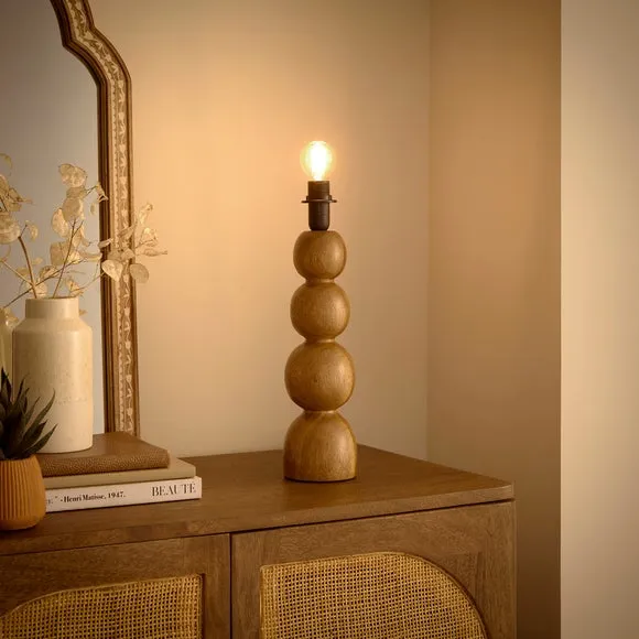 Fern Bobble Table Lamp Base - Brown, Wood alternate view