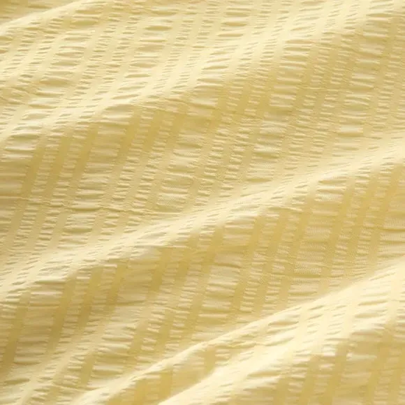 Finn Seersucker Duvet Cover & Pillowcase Set - Soft Yellow alternate view