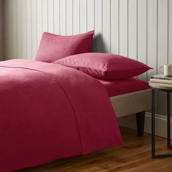 Fitted Sheet Brushed Cotton - Rhubarb alternate view