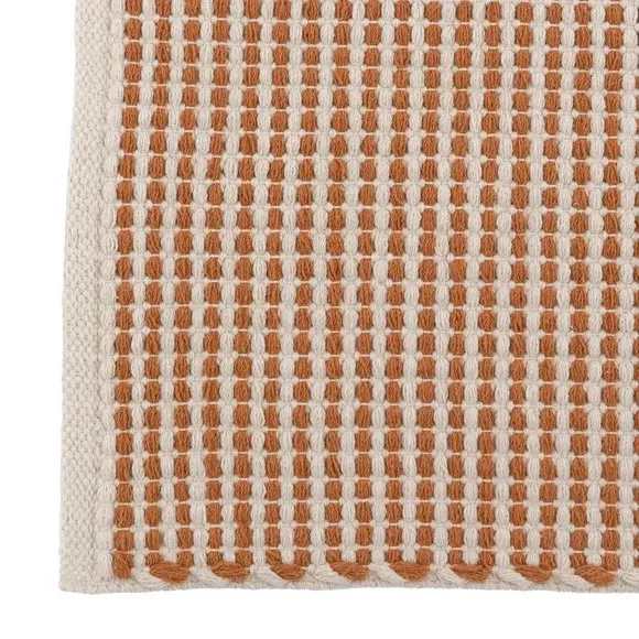 Flat Weave Bath Mat - Clay, Cotton by Dunelm, alternate view
