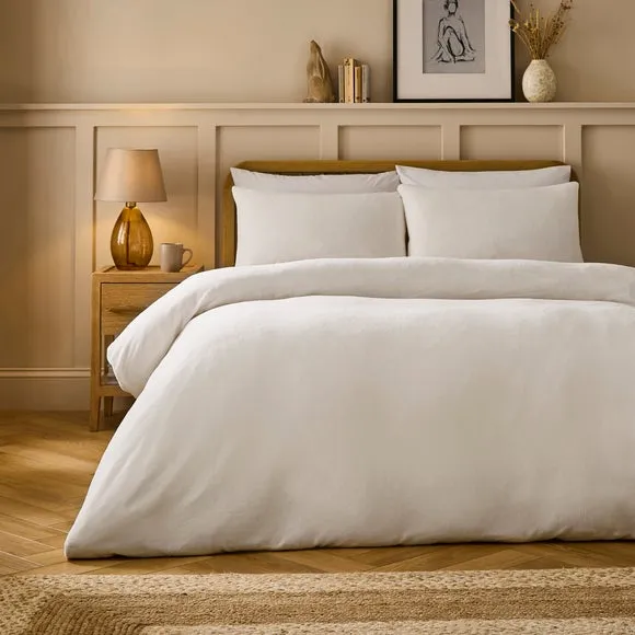 Fleece Duvet Cover & Pillowcase Set - White product