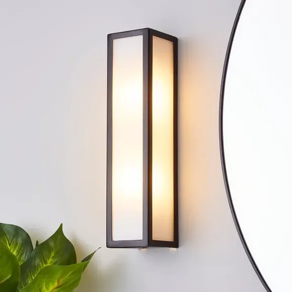 Fletcher Boxed Bathroom Wall Light - Black