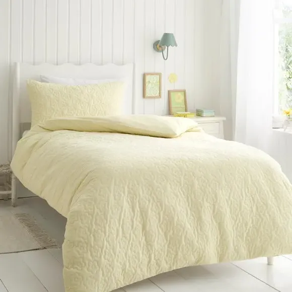Floral Cord Pinsonic Quilt Cover & Pillowcase Set - Yellow product