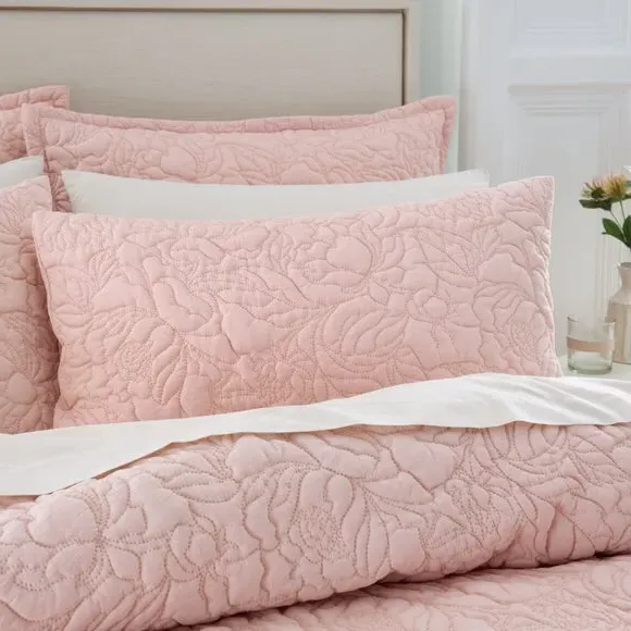 Ada Floral Duvet Cover Set - Blush Pink, Microfiber alternate view
