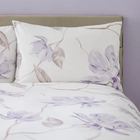 Floral Duvet Cover Set Reversible - Lilac, Cotton alternate view