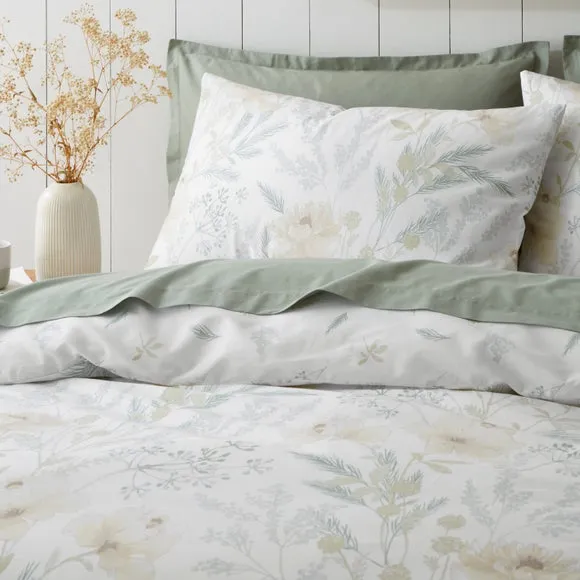 Floral Shadows Duvet Cover Set - White, Cotton alternate view