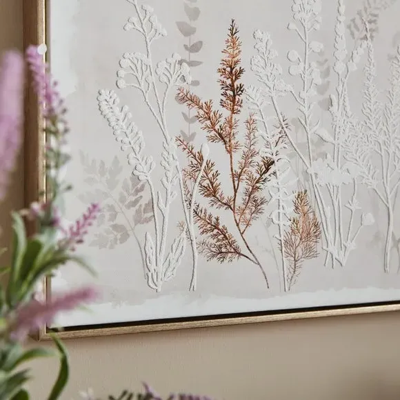 Framed Canvas Wall Art - Multicolor, Dried Flowers alternate view