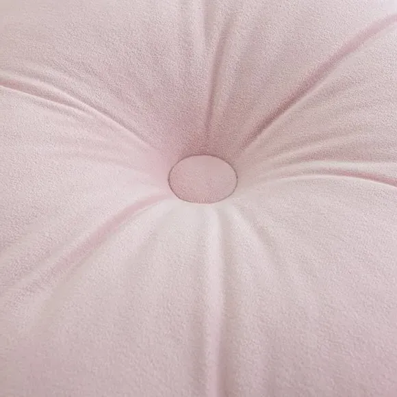 Flower Cushion with Button - Pink, Velvet alternate view