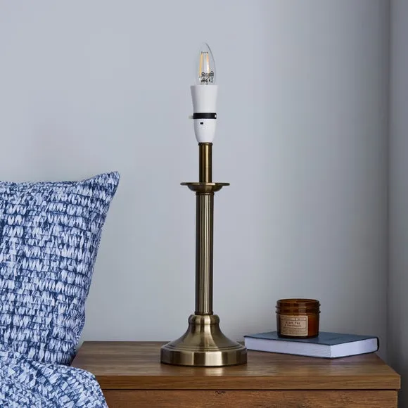 Fluted Table Lamp Base - Antique Brass alternate view