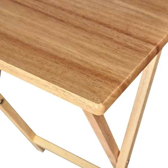 Foldable TV Table - Natural Brown, Rubberwood alternate view