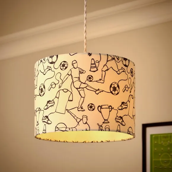 Football Doodle Easy Fit Lamp Shade - Black/White alternate view