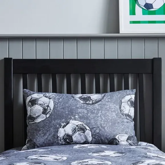 Sketched Football Duvet Cover & Pillowcase Set - Grey, Polycotton alternate view