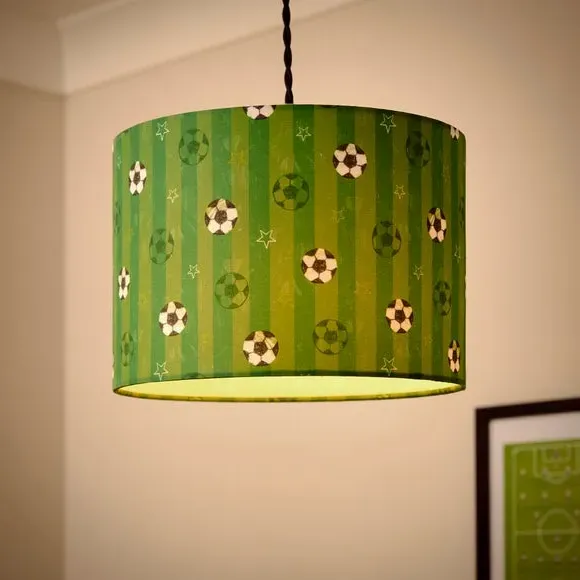 Football Easy Fit Lamp Shade - Green, Steel & Polyester alternate view