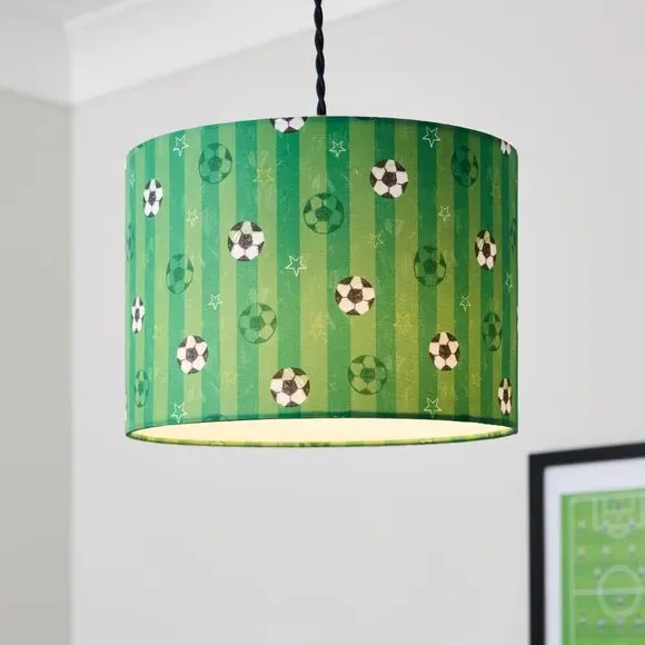 Football Easy Fit Lamp Shade - Green, Steel & Polyester product