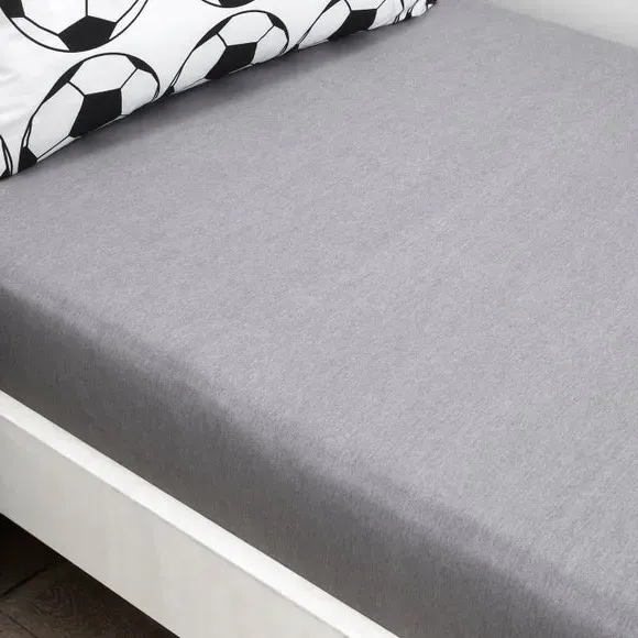 Football Pack of 2 Fitted Sheets - Black/White, Polycotton alternate view