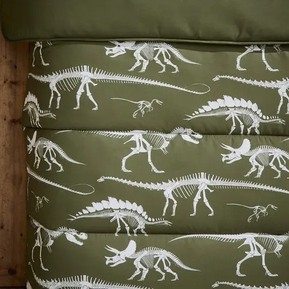Fossil Forager Single Coverless Duvet and Pillowcase Set - Green alternate view