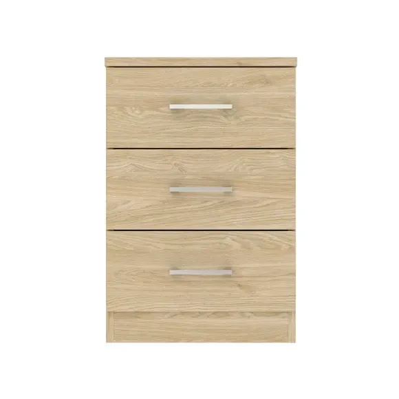3-Drawer Bedside Table - Oak Effect alternate view