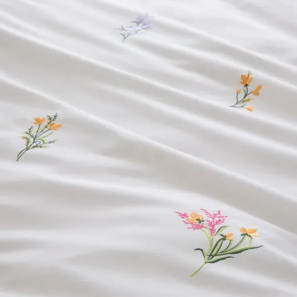 Foxley Embroidery Duvet Cover & Pillowcase Set - Pink, Cotton alternate view