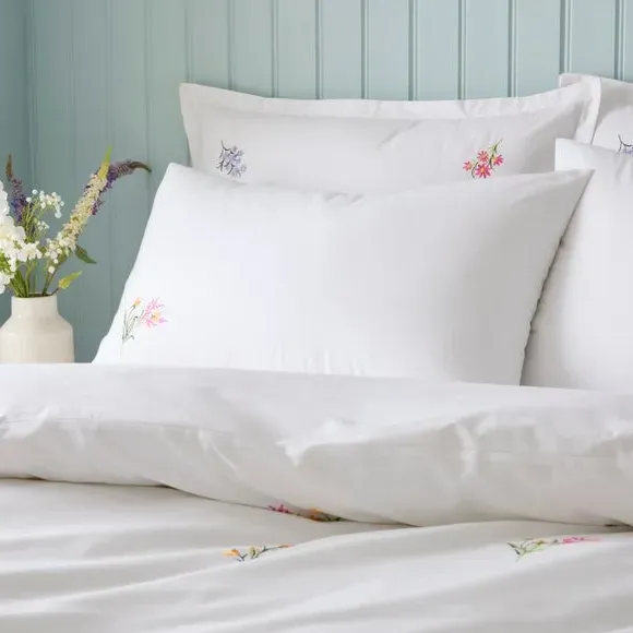 Foxley Embroidery Duvet Cover & Pillowcase Set - Pink, Cotton product