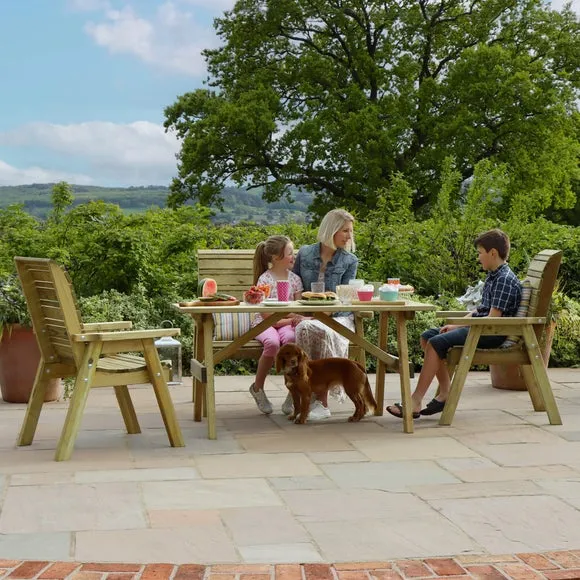 Freya 4-Seater Garden Dining Set - Natural, Softwood alternate view