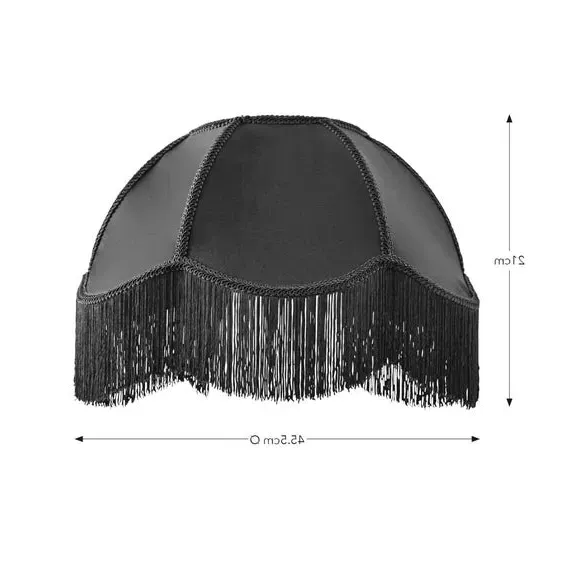 Carmona Fringed Lamp Shade - Navy, Velvet by Dunelm, image 4