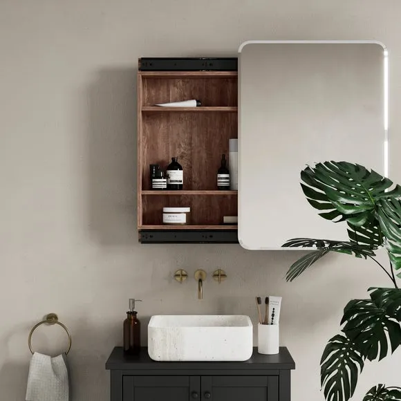 Fulton Bathroom Mirror Wall Cabinet - Pine alternate view