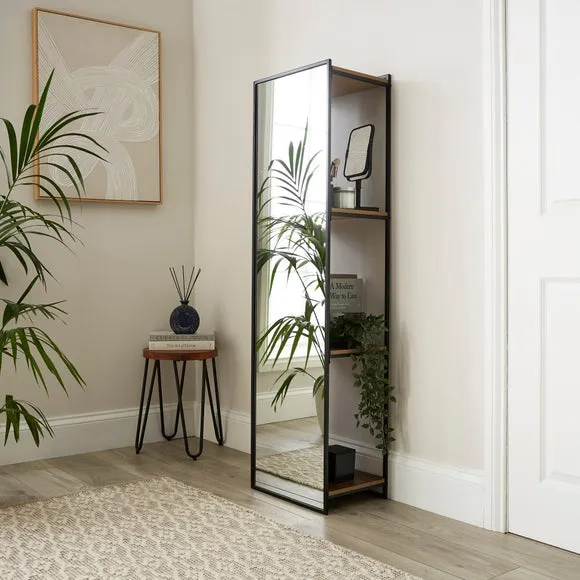 Fulton Mirrored Shelving Unit - Black, Metal product
