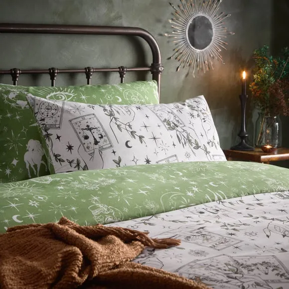 Celestial Stories Duvet Cover and Pillowcase Set - Green, Polycotton alternate view