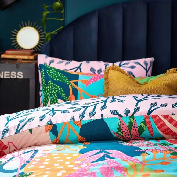 Coralina Reversible Duvet Cover and Pillowcase Set - Multicolor, Polycotton alternate view