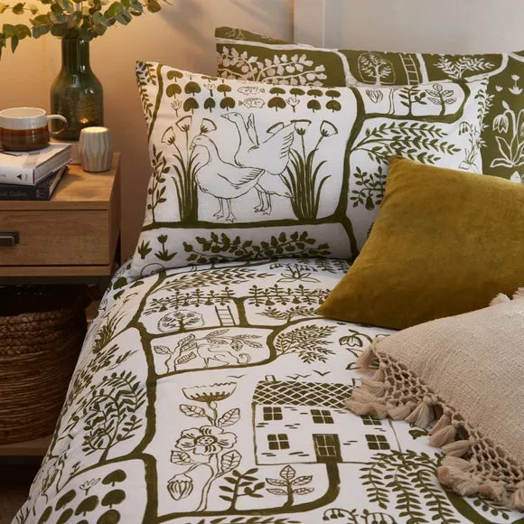 Frida Duvet Cover Set with Pillowcase - Moss Green alternate view