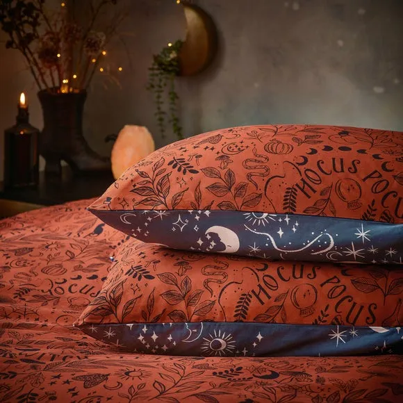 Witchy Vibes Duvet Cover Set with Pillowcase - Rust alternate view