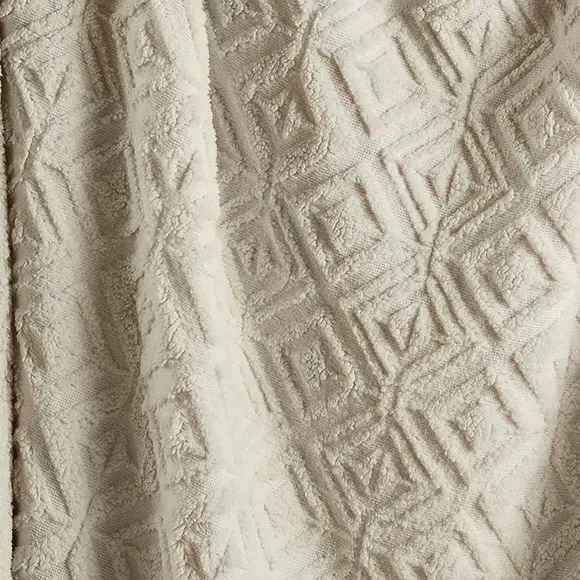 Geo Fleece Throw Blanket Reversible - Natural, Sherpa alternate view