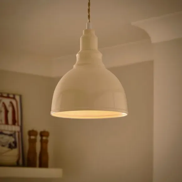 Galley Gloss Easy Fit Dome Pendant Shade - Ivory, Metal alternate view