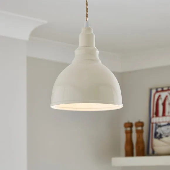 Galley Gloss Easy Fit Dome Pendant Shade - Ivory, Metal product