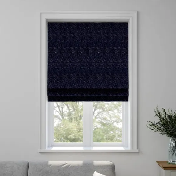 Made to Measure Roman Blind - Navy, Chenille by Dunelm, image 3