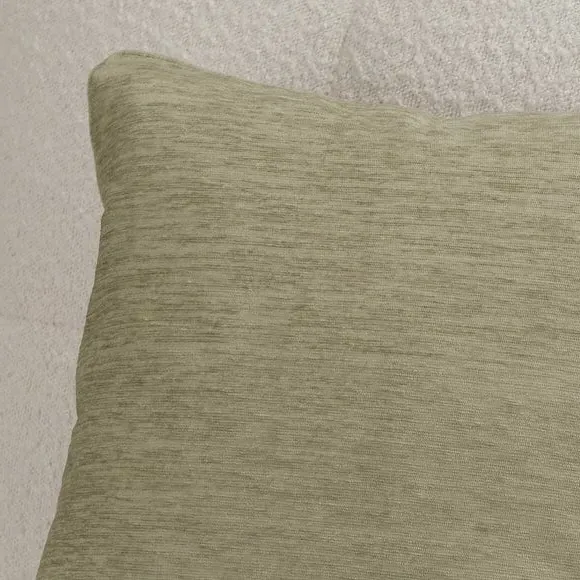 Genoa Square Cushion with Hollow Fibre Fill - Soft Olive Green, Chenille by Dunelm, image 2